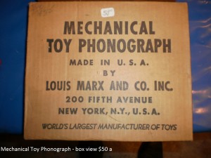 Mechanical Toy Phonograph Box View $50 A